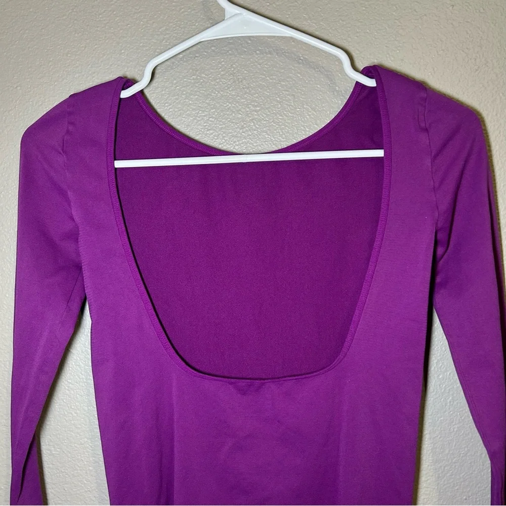 Free People Purple Low Back Long Sleeve Layering Top Women’s Size Medium / Large - Picture 8 of 10